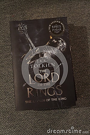 Top view of the book of "The Lord of the Rings" Editorial Stock Photo