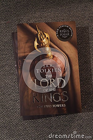 Top view of the book of "The Lord of the Rings" Editorial Stock Photo