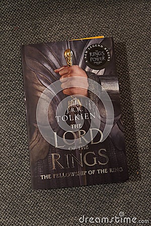 Top view of the book of "The Lord of the Rings" Editorial Stock Photo