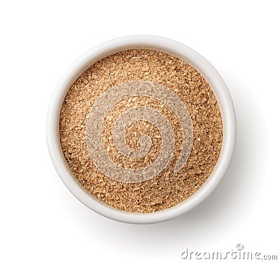 Top view bowl with mixed bran flour Stock Photo