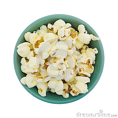 Top view of a bowl of white cheddar cheese popcorn Stock Photo