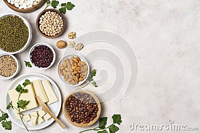 top view bowls with seeds copy space. High quality beautiful photo concept Stock Photo