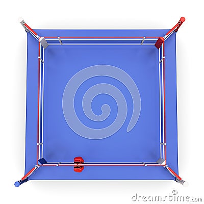 Top view on boxing ring. 3d Cartoon Illustration