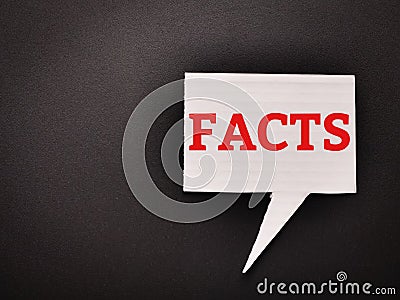 Top view bubble speech with text FACTS Stock Photo