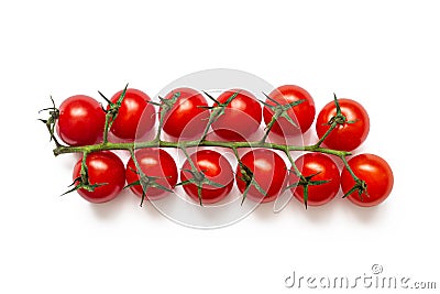 Top view of a bunch of small red cherry tomatoes Stock Photo