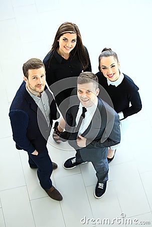 Top view of business people. Happy smiling business team Stock Photo