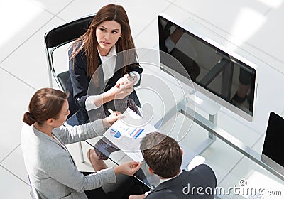 Top view.business team at an informal meeting Stock Photo