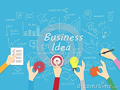 Top view of businessmen brainstorming for success. Vector illustration Vector Illustration