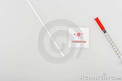 top view of card with red Stock Photo