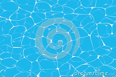 top view of caustics in blue swimming pool or ocean water background Vector Illustration