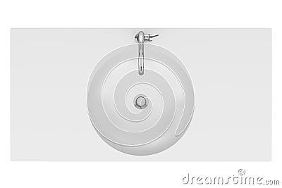 Top view of ceramic bathroom sink isolated on white Stock Photo