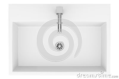 Top view of ceramic bathroom sink isolated on white Stock Photo