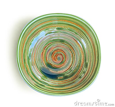 Top view ceramic bowl on white background Stock Photo