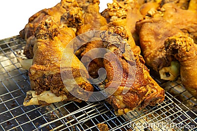 Top view of Chashu Crispy Pork, focus selective Stock Photo