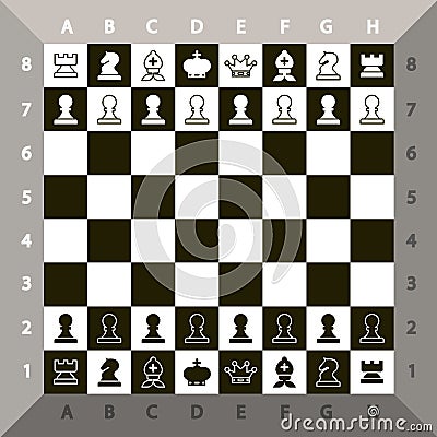 Top View Chessboard Vector Chess Game Vector Illustration