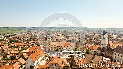 Top view of the city of Sibiu Editorial Stock Photo