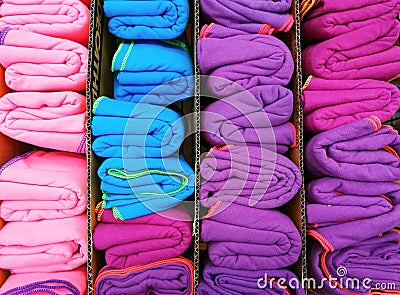 Top View Clean Clothes Stack Stock Photo