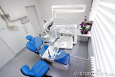 Top view of clean modern dental ordination Stock Photo