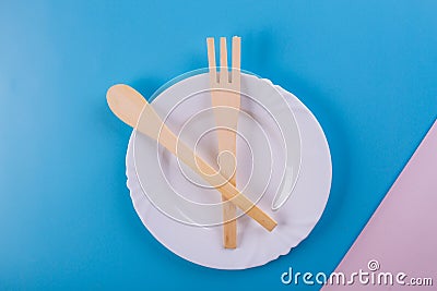 Top view clock in a dish Stock Photo