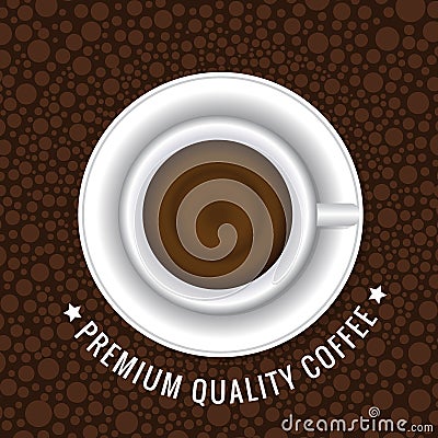 Top view coffee cup and circles background Vector Illustration