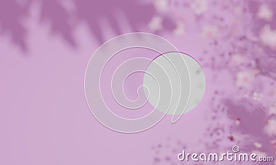 Top view with colorful background snd tree stand or podium on advertising display with blank backdrops. 3D rendering Stock Photo