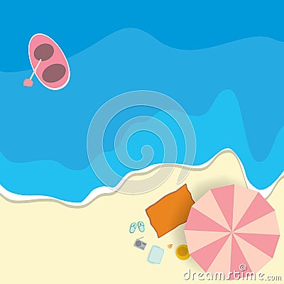 Top view of colourful beach Stock Photo