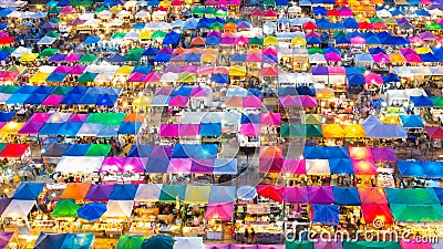 Top view colours full weekend market Stock Photo