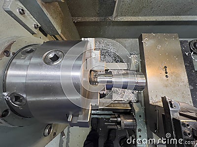 top view of a conventional lathe Stock Photo