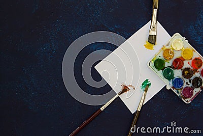 Top view of creative place for painting Stock Photo