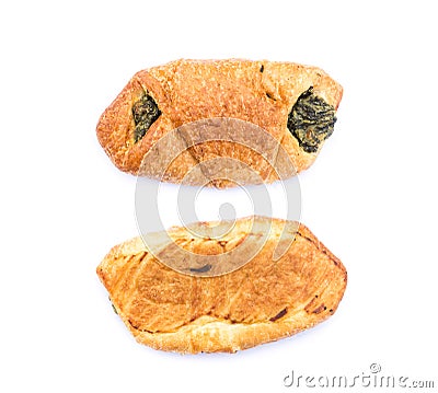 Top view Croissant isolated on white background Stock Photo