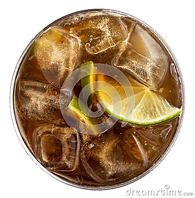Top view of Cuba Libre cocktail Stock Photo