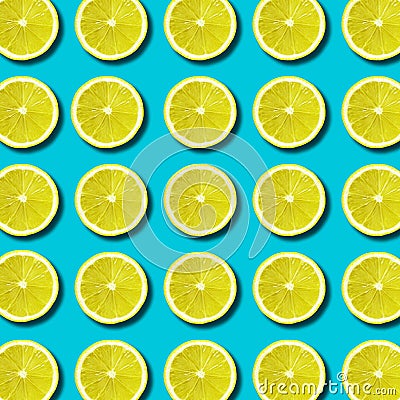 Top view of cut slice ripe lemon pattern Stock Photo