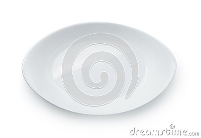 Top view of empty ceramic baking dish Stock Photo