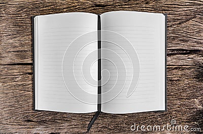 Top view empty open book on wooden table Stock Photo