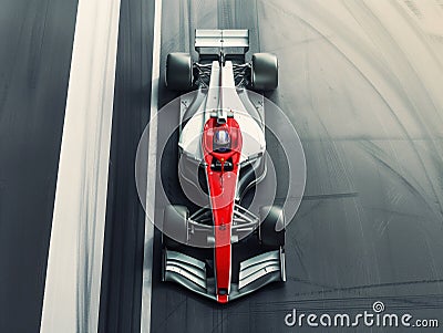 Top view of an F1 race car with room for text or copy space Stock Photo