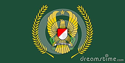 Top view of flag Army Indonesia. Indonesian patriot and travel concept. no flagpole. Plane design, layout. Flag background Stock Photo