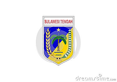 Top view of flag Central Sulawesi Indonesia. Indonesian patriot and travel concept. no flagpole. Plane design, layout. Flag Stock Photo