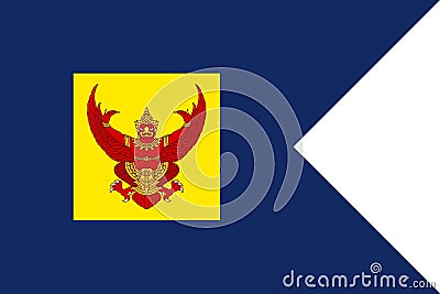 Top view of flag Consort of Crown Prince's Standard Thailand. Thai patriot and travel concept. no flagpole. Plane design, Stock Photo