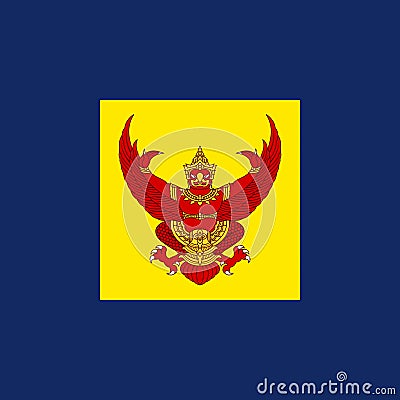 Top view of flag Crown Prince's Standard Thailand. Thai patriot and travel concept. no flagpole. Plane design, layout. Flag Stock Photo