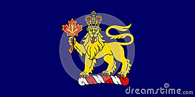 Top view of flag of Governor General of Canada, Canada. Canadian travel and patriot concept. no flagpole. Plane design, layout. Stock Photo