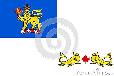 Top view of flag of Governor General of Canada Coast Guard, Canada. Canadian travel and patriot concept. no flagpole. Plane design Stock Photo