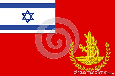 Top view of flag IDF Chief of Staff, Israel. Israeli travel and patriot concept. no flagpole. Plane design, layout. Flag Stock Photo