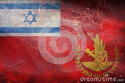 Top view of flag IDF Chief of Staff, Israel. retro flag with grunge texture. Israeli travel and patriot concept. no flagpole. Stock Photo