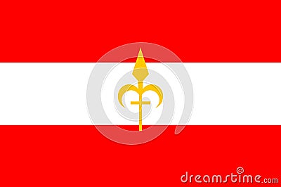 Top view of flag Imperial Free City of Trieste Austria. Austrian patriot and travel concept. no flagpole. Plane design, layout. Stock Photo