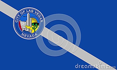 Top view of flag Las Vegas, Nevada, untied states of America. USA travel and patriot concept. no flagpole. Plane design, layout. Stock Photo