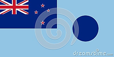 Top view of flag Ministry of Transport 1968 1998 New Zealand. New Zealand patriot and travel concept. no flagpole. Plane design, Stock Photo