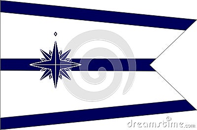 Top view of flag Standard of the Minister of Land, Infrastructure, Transport and Tourism, Japan. Japanese patriot and travel Stock Photo