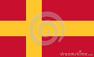 Top view of flag of Swedish speaking Finns, Finland. Finnish patriot and travel concept. Plane design, layout Stock Photo