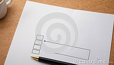 Top view flat lay and copy space of tablet with charts and computer reports on organized desk workplace. Using financial Data for Stock Photo