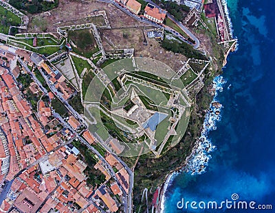 Top view of the Fort Falcone in Portoferraio on Elba island, Italy Stock Photo